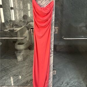 Zara Vibrant Coral Dress Maxi M